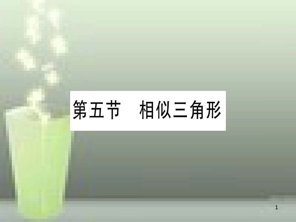 （云南专用）2019中考数学 第一轮 考点系统复习 第4章 三角形 第5节 相似三角形作业优质课件_第1页