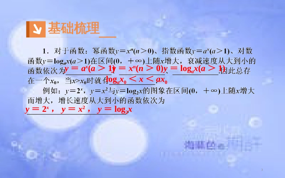 高中数学 第三章 函数的应用 3.2 函数模型及其应用 3.2.1 几种不同增长的函数模型课件1 新人教A版必修1_第3页