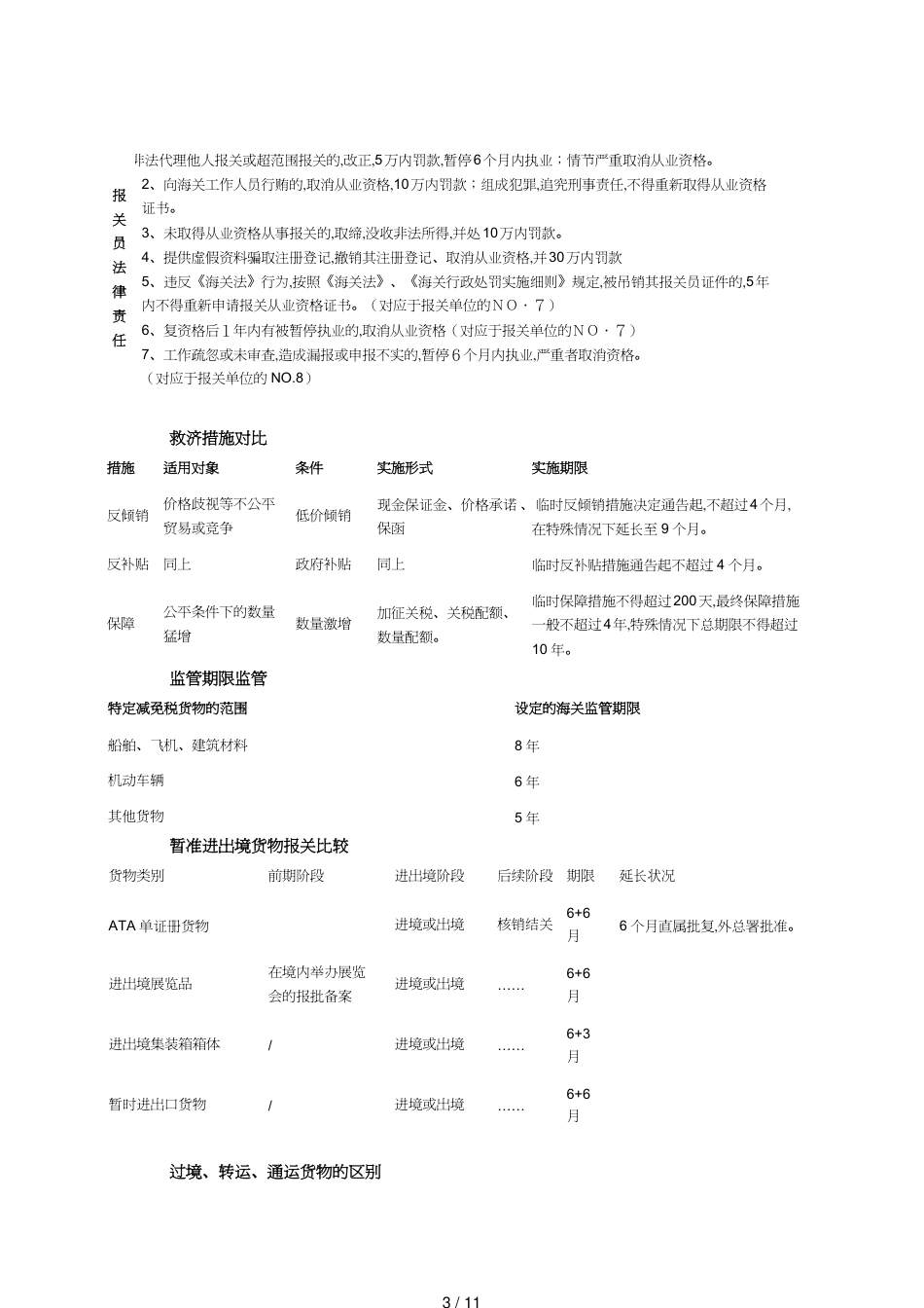 【报关与海关管理】 报关员考试报关知识图表整理[共11页]_第3页