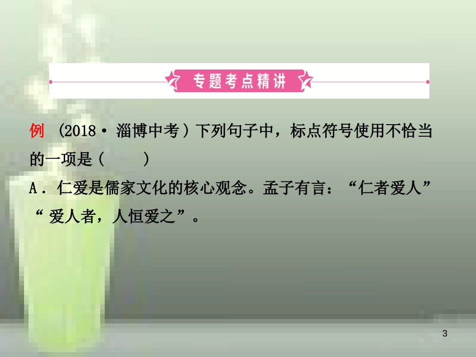 （淄博专版）2019届中考语文 专题三 标点符号优质课件_第3页