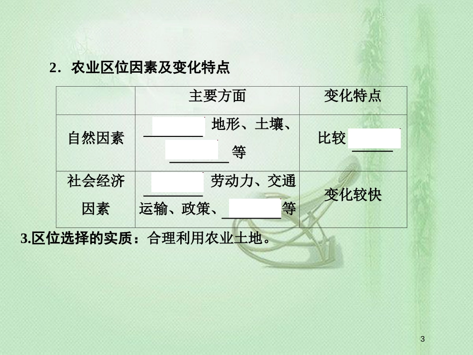 高考地理一轮复习 第二部分 人文地理 第八章 农业地域的形成与发展 1 农业的区位选择优质课件 新人教版_第3页