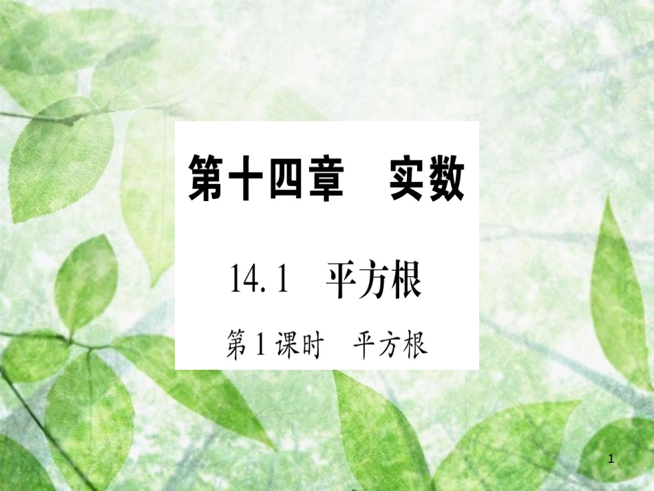 八年级数学上册 第14章 实数 14.1 平方根优质课件 （新版）冀教版_第1页