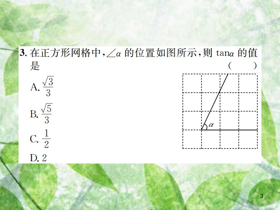 九年级数学下册 第二十八章 锐角三角函数单元测试（三）锐角三角函数习题优质课件 （新版）新人教版_第3页