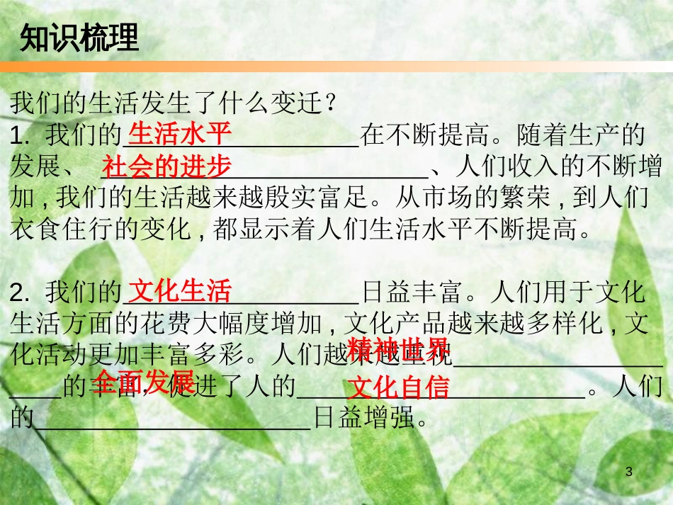 九年级道德与法治上册 第1单元 感受时代脉动 第1课 认识社会巨变 第1站 我们生活的变迁优质课件 北师大版_第3页