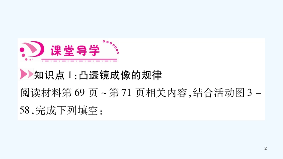 （江西专版）2018年八年级物理上册 3.6探究凸透镜成像规律习题优质课件 （新版）粤教沪版_第2页