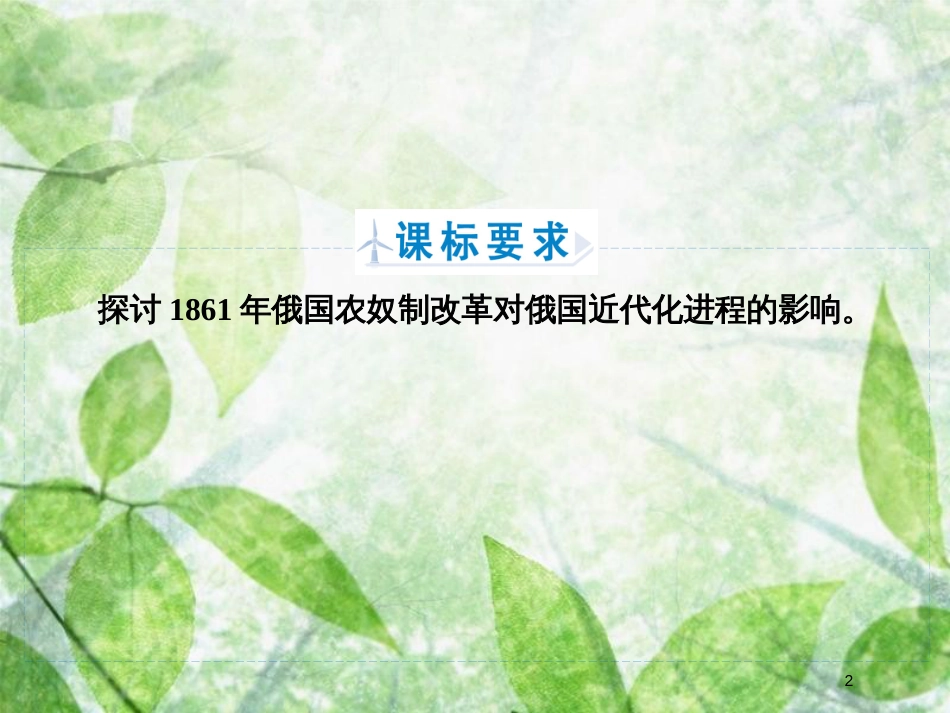 高中历史 第七章 俄国农奴制度改革 7.3 农奴制改革对俄国近代化进程的影响优质课件 北师大版选修1_第2页