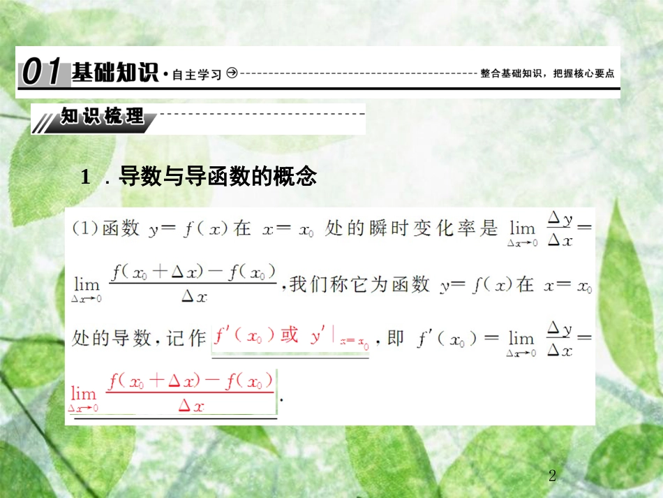 高考数学总复习 3.1 导数的概念及运算优质课件 文 新人教B版_第2页