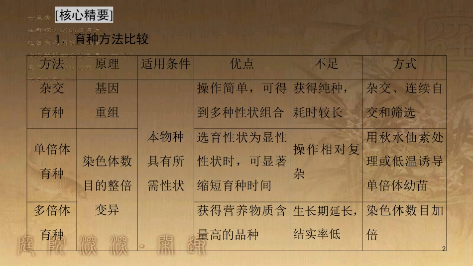 高中生物 第4章 遗传的分子基础 微专题突破 生物育种方法比较优质课件 苏教版必修2_第2页