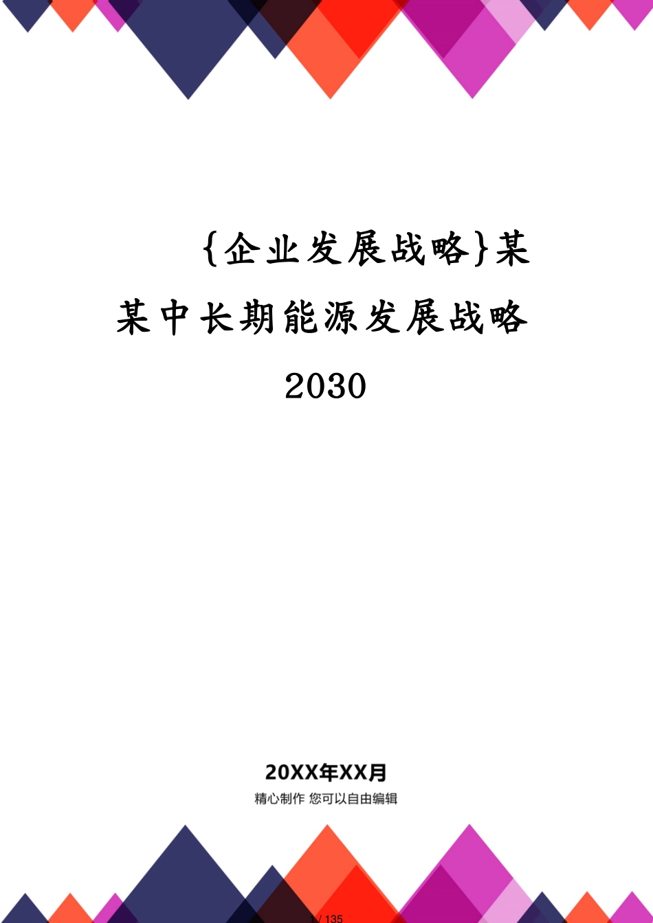 某某中长期能源发展战略2030_第1页