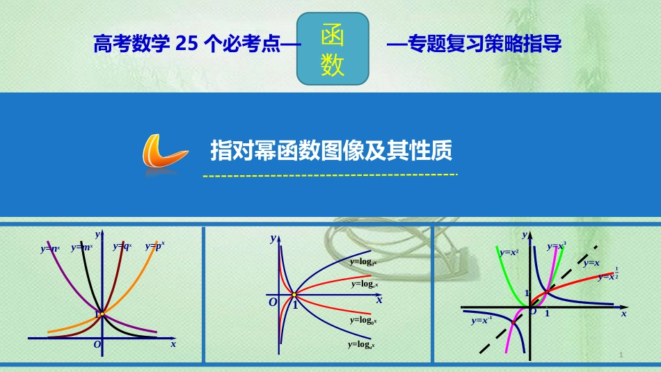 高考数学 25个必考点 专题02 指对幂函数图像及性质优质课件_第1页