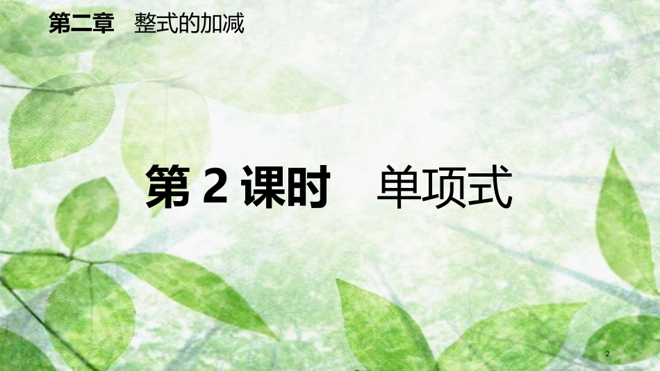 七年级数学上册 第2章 整式的加减 2.1 整式 第2课时 单项式（预习）优质课件 （新版）新人教版_第2页