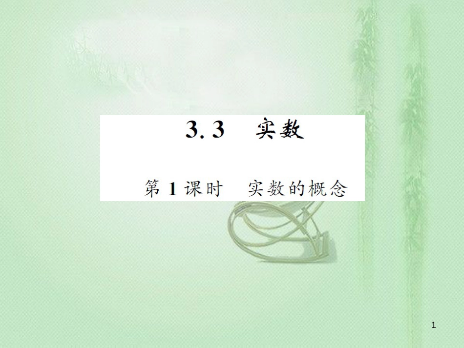 八年级数学上册 第3章 实数 3.3 实数 第1课时 实数的概念习题优质课件 （新版）湘教版_第1页