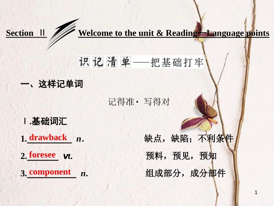 高中英语 Unit 1 Living with technology Section Ⅱ Welcome to the unit &amp; Reading-Language points课件 牛津译林版选修7[共40页][共40页]_第1页