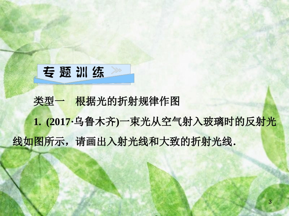 八年级物理全册 第四章 多彩的光 微专题5 光现象作图（二）优质课件 （新版）沪科版_第3页