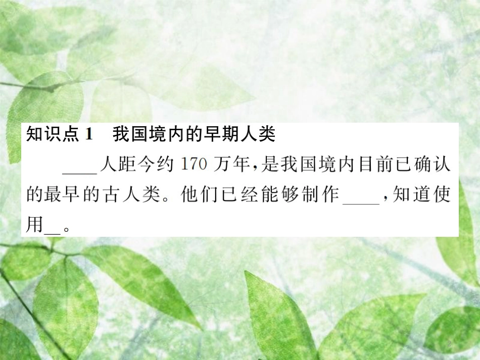 七年级历史上册 第一单元 史前时期：中国境内人类的活动 第1课 中国早期人类的代表—北京人优质课件 新人教版_第2页