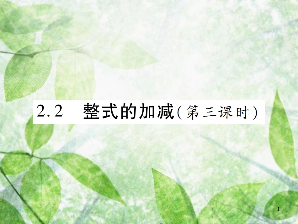 七年级数学上册 第二章 整式的加减 2.2 整式的加减（第3课时）讲解优质课件 （新版）新人教版_第1页