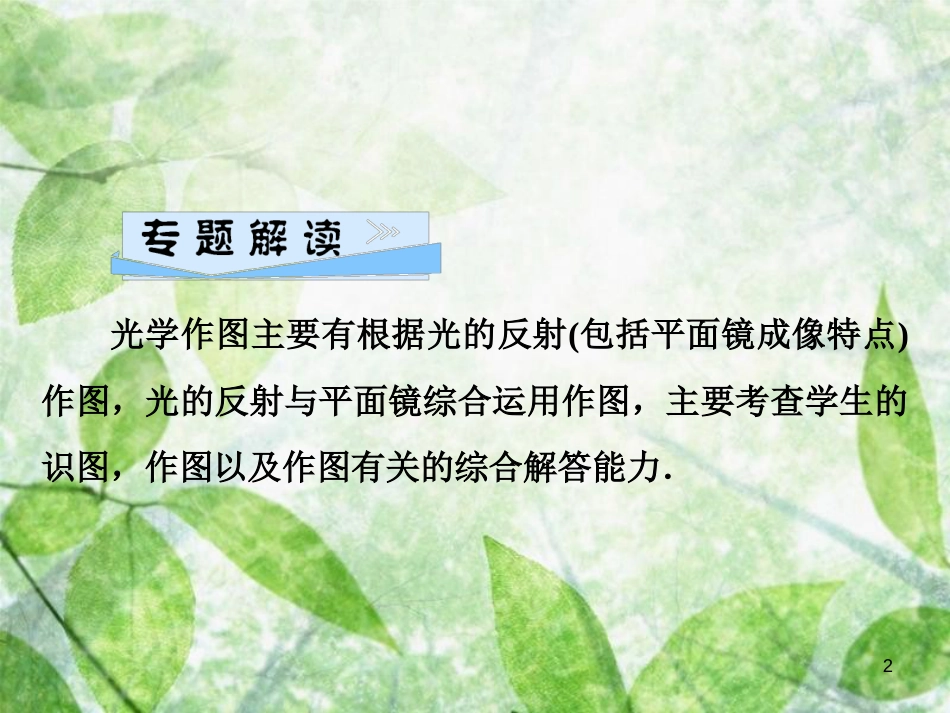 八年级物理全册 第四章 多彩的光 微专题3 光现象作图（一）优质课件 （新版）沪科版_第2页