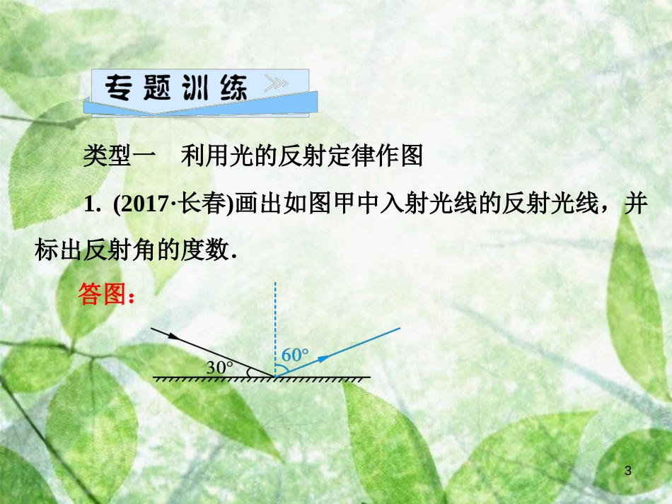 八年级物理全册 第四章 多彩的光 微专题3 光现象作图（一）优质课件 （新版）沪科版_第3页