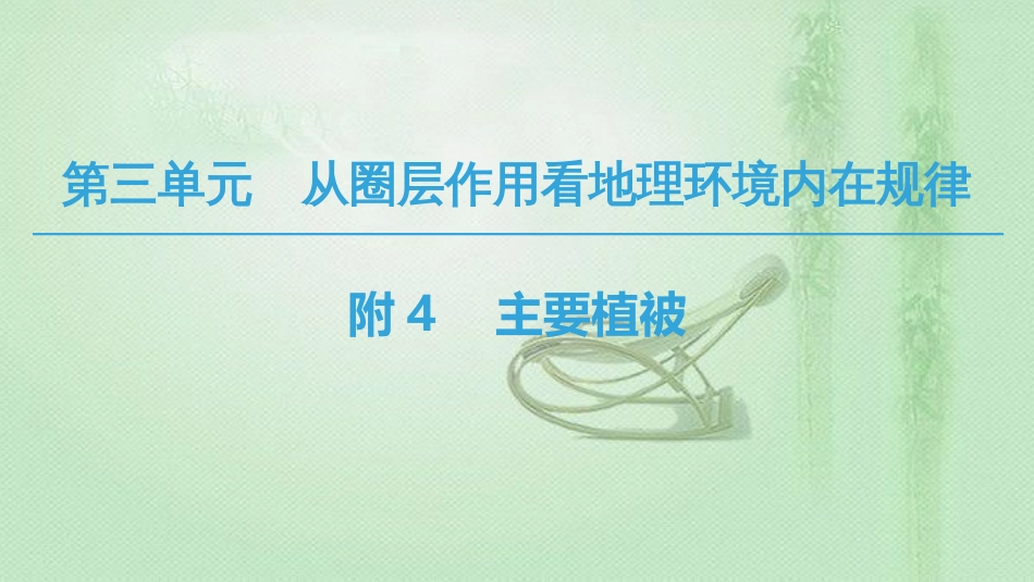 高中地理 第3单元 从圈层作用看地理环境内在规律 附4 主要植被同步优质课件 鲁教版必修1_第1页