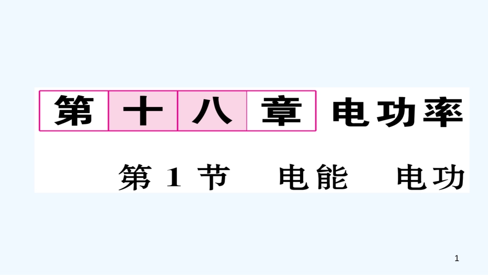 （毕节专版）九年级物理全册 第18章 第1节 电能 电功作业优质课件 （新版）新人教版_第1页