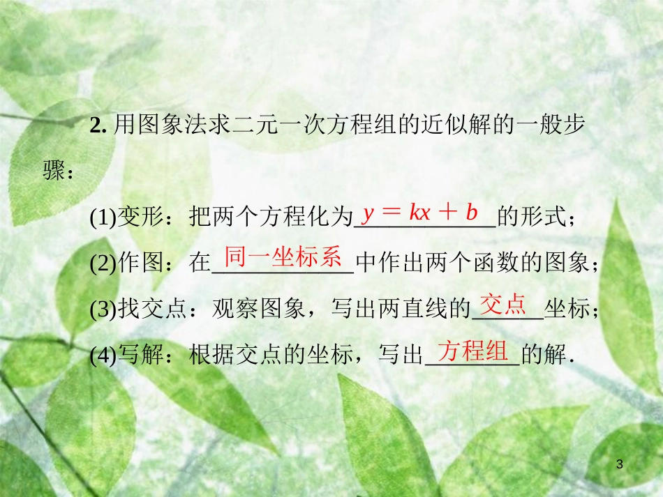 八年级数学上册 第五章 二元一次方程组 5.6 二元一次方程与一次函数导学优质课件 （新版）北师大版_第3页