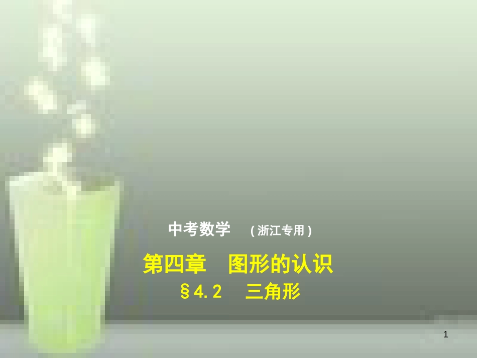 （浙江专用）2019年中考数学总复习 第四章 图形的认识 4.2 三角形（试卷部分）优质课件_第1页