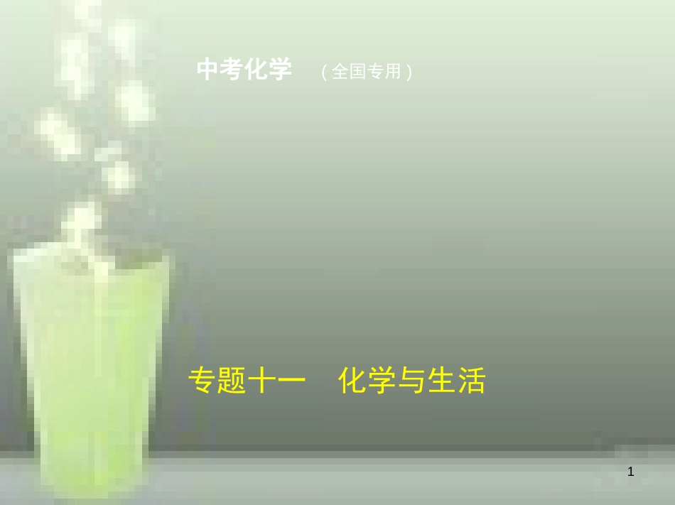 （全国版）2019年中考化学复习 专题十一 化学与生活（试卷部分）优质课件_第1页
