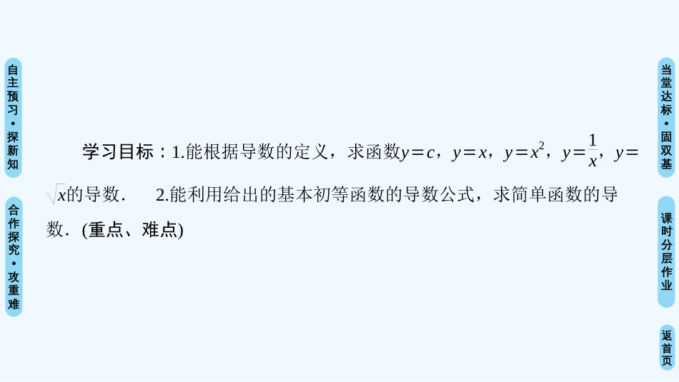 （江苏专用）高中数学 第三章 导数及其应用 3.2 导数的运算 3.2.1 常见函数的导数优质课件 苏教版选修1-1_第2页