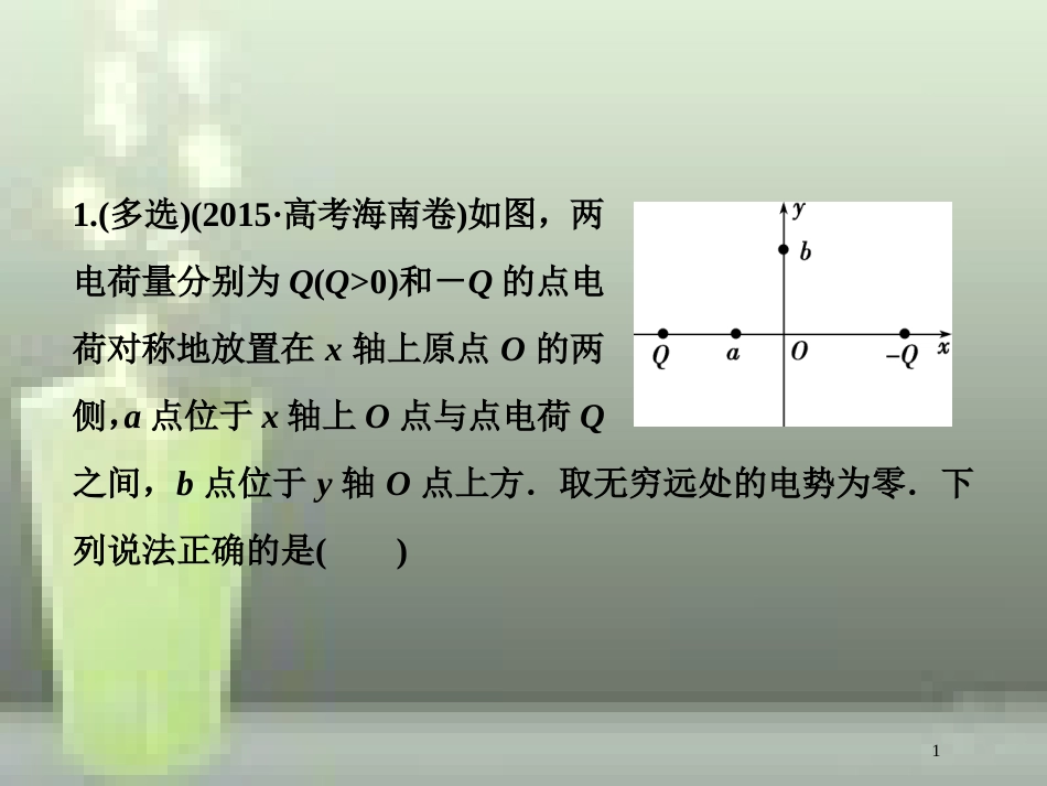 （新课标）高考物理一轮复习 第七章 静电场 第二节 电场能的性质随堂达标巩固落实优质课件_第1页