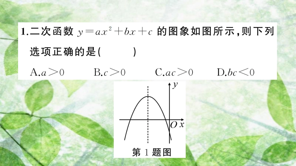 九年级数学上册 第二十二章 二次函数 小专题训练（二）二次函数y＝ax2＋bx＋c的图象与字母系数的关系习题优质课件 （新版）新人教版_第3页