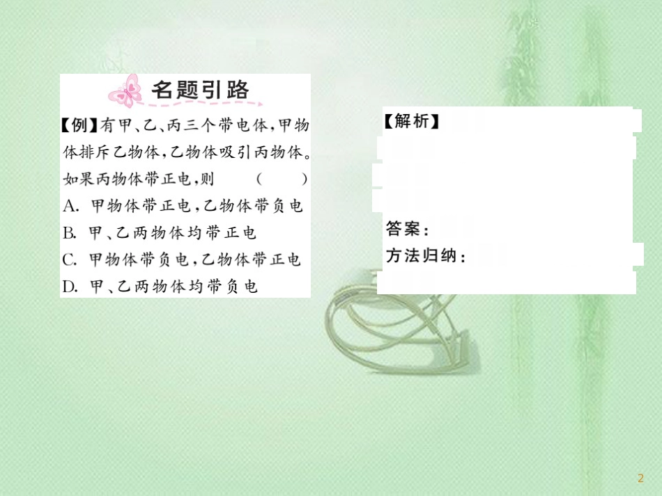 九年级物理上册 第3章 1 电现象习题优质课件 （新版）教科版_第2页