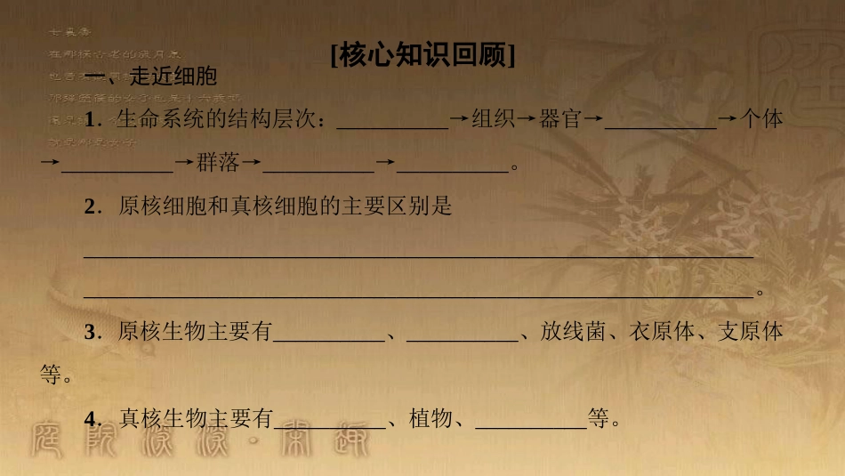 高中生物 模块复习课优质课件 新人教版必修1_第2页
