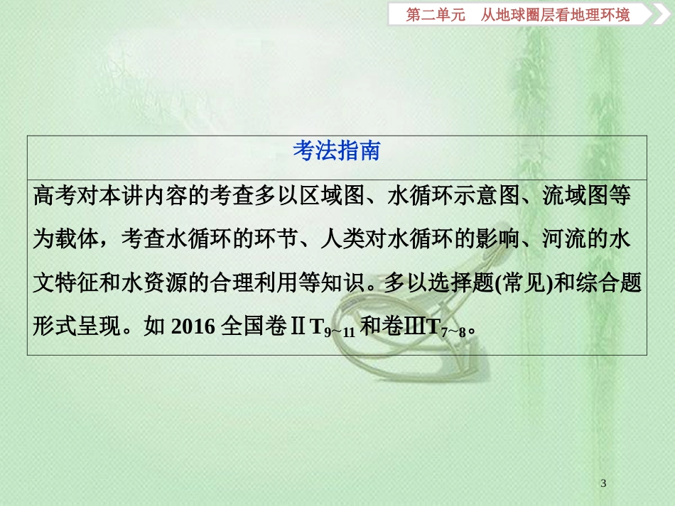 高考地理一轮复习 第2章 从地球圈层看地理环境 第11讲 水圈和水循环优质课件 鲁教版_第3页