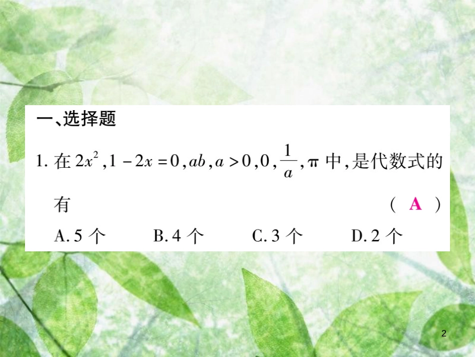 七年级数学上册 期末复习攻略 综合专卷三 整式的加减优质课件 （新版）华东师大版_第2页