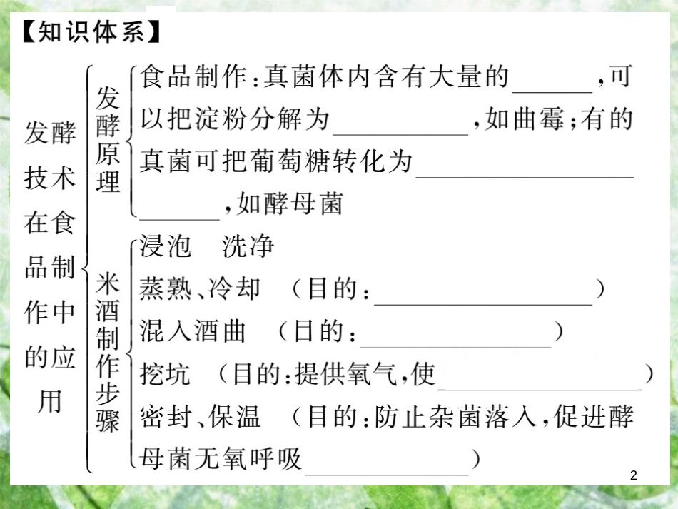 八年级生物上册 第五单元 第四章 第五节 人类对细菌和真菌的利用（第1课时 发酵及食品的制作）习题优质课件 （新版）新人教版_第2页