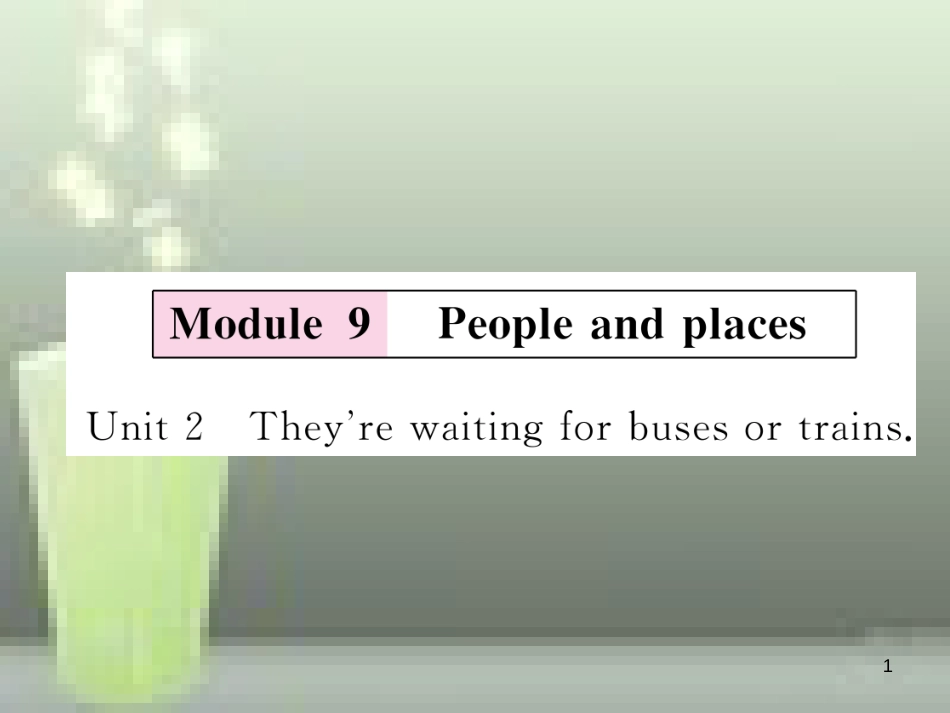 （浙江专用）七年级英语上册 Module 9 People and places Unit 2 They’re waiting for buses or trains习题优质课件 （新版）外研版_第1页