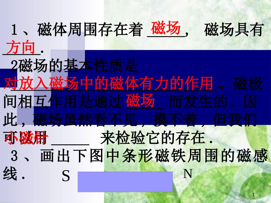 九年级物理全册 12.2《通电螺管的磁场》优质课件 北京课改版_第1页