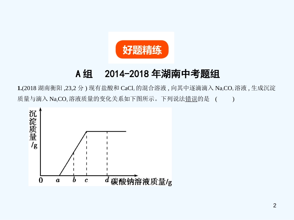 （湖南专用）2019年中考化学复习 专题二十 化学图表题（试卷部分）优质课件_第2页