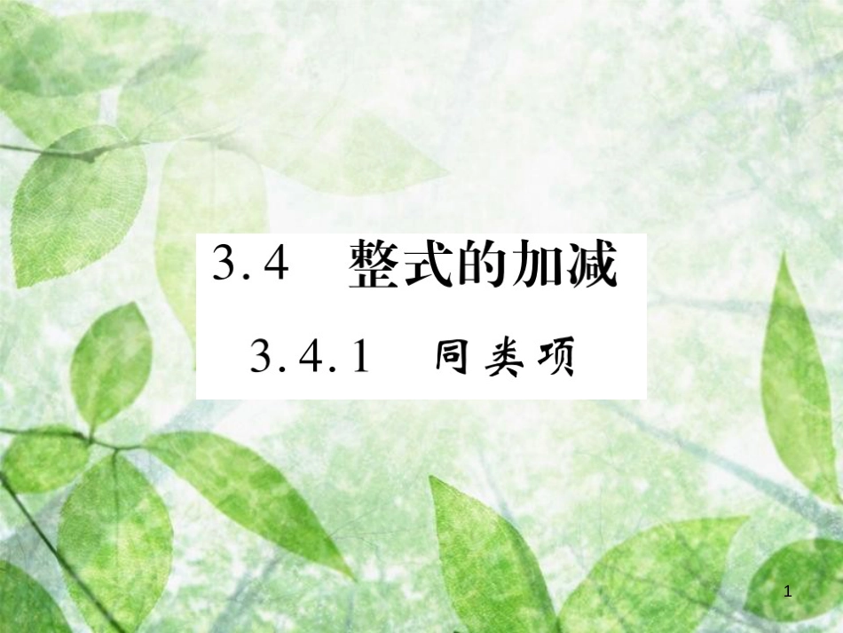 七年级数学上册 第3章 整式的加减 3.4.1 同类项优质课件 （新版）华东师大版_第1页