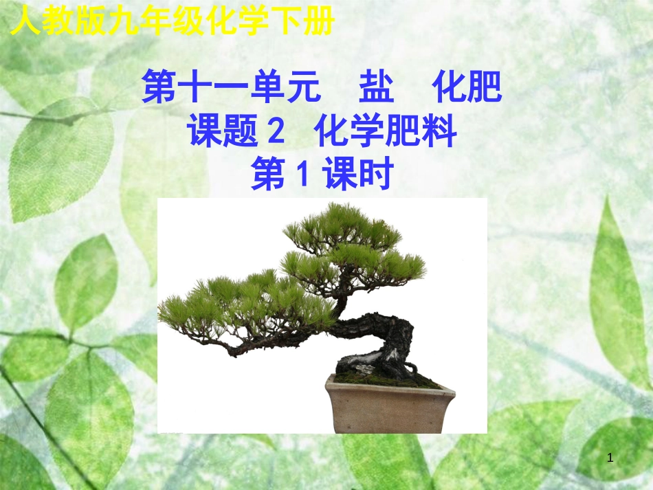 九年级化学下册 第十一单元 盐 化肥 课题2 化学肥料（第1课时）教学优质课件 （新版）新人教版_第1页