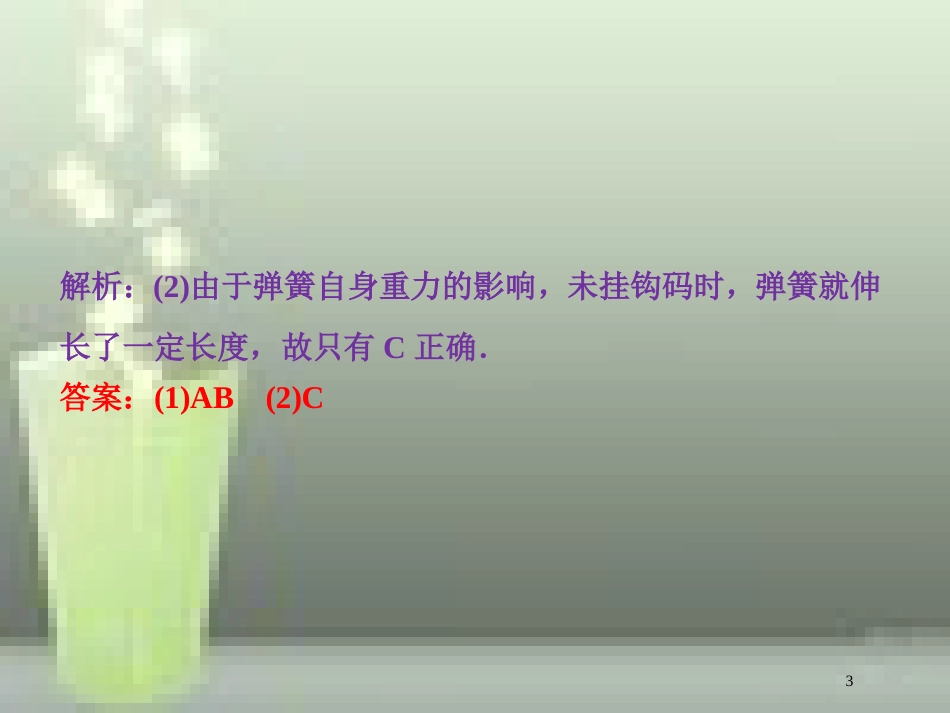（新课标）高考物理一轮复习 第二章 相互作用 实验二 探究弹力和弹簧伸长的关系随堂达标优质课件_第3页