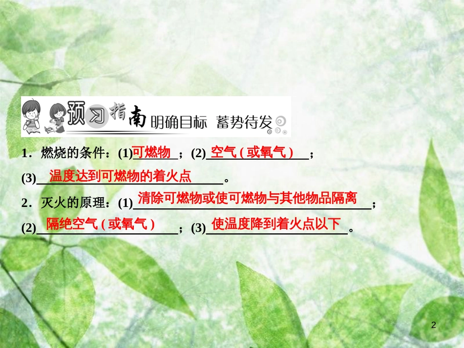 九年级化学上册 第7单元 燃料及其利用 实验活动3 燃烧的条件作业优质课件 （新版）新人教版_第2页