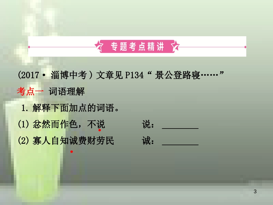 （淄博专版）2019届中考语文 专题十一 文言文阅读优质课件_第3页