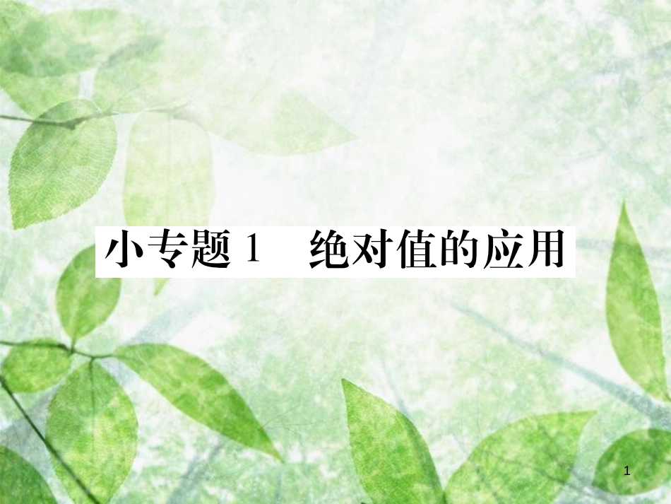 七年级数学上册 小专卷1 绝对值的应用优质课件 （新版）华东师大版_第1页