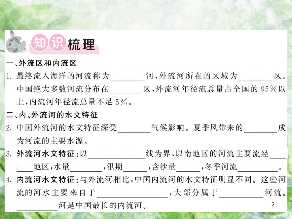八年级地理上册 第2章 第三节 中国的河流（第1课时 外流区为主）习题优质课件 （新版）湘教版_第2页