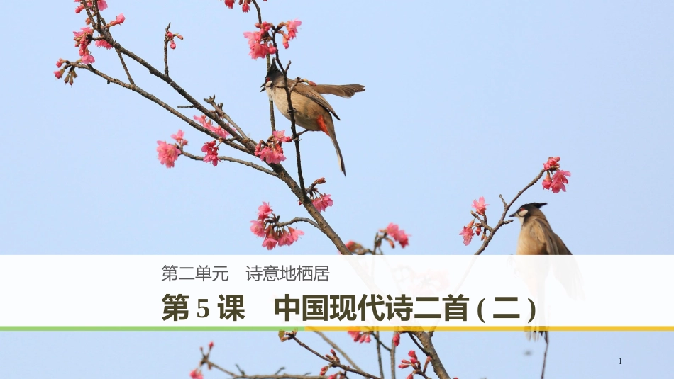 （豫宁）高中语文 第二单元 诗意地栖居 第5课 中国现代诗二首（二）优质课件 语文版必修1_第1页
