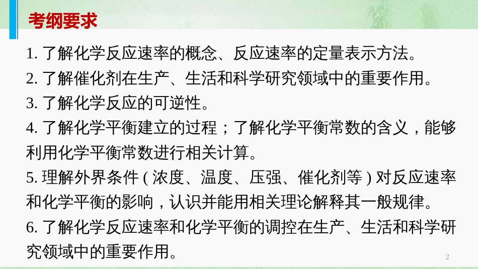 高考化学一轮复习 专题08 化学反应速率 化学平衡优质课件_第2页