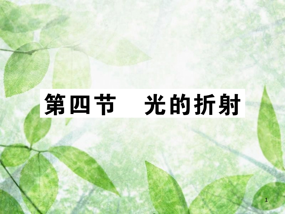 八年级物理上册 第四章 第4节 光的折射习题优质课件 （新版）教科版_第1页