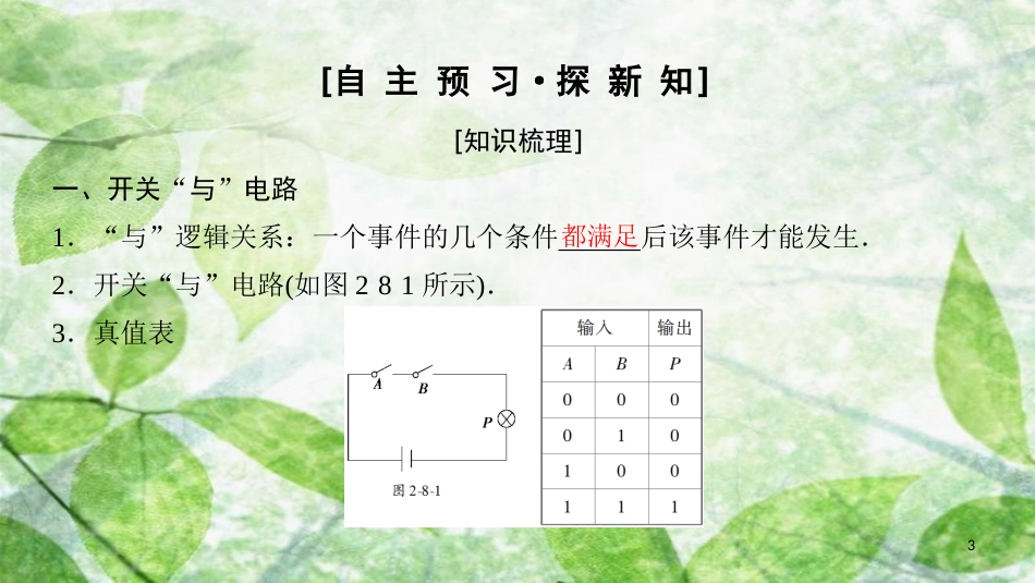 高中物理 第二章 直流电路 8 逻辑电路和控制电路优质课件 教科版选修3-1_第3页