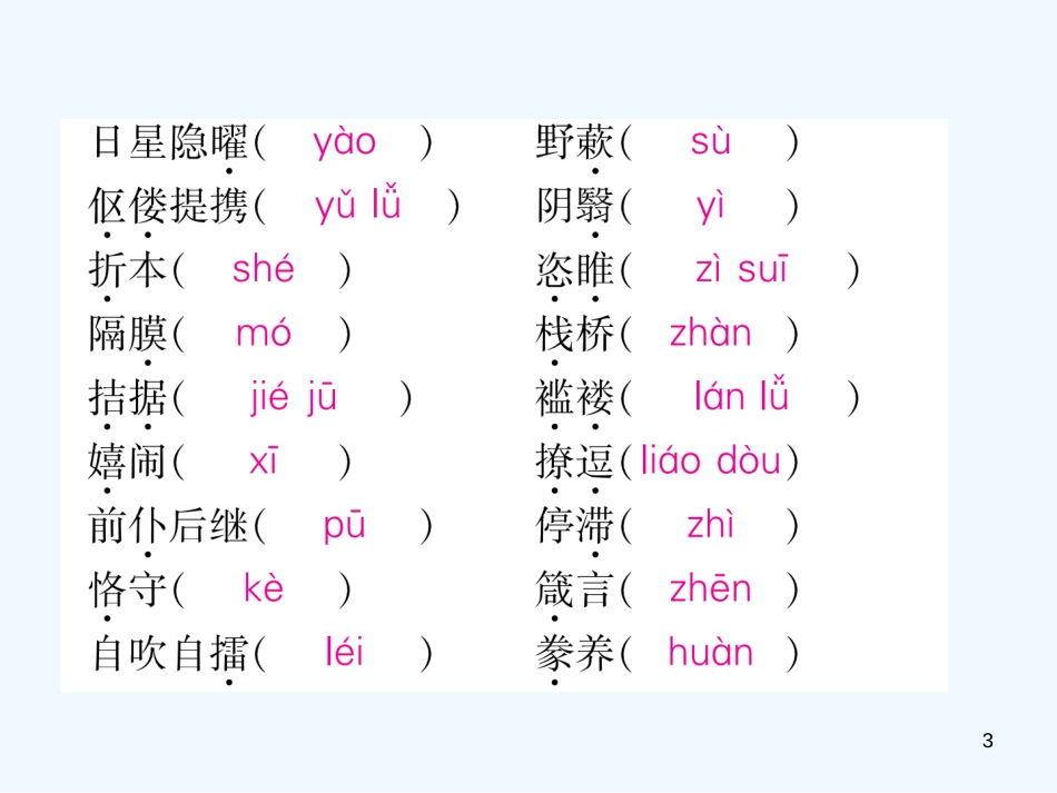 （安徽专版）2018年九年级语文上册 专题1 拼音与汉字优质课件 新人教版_第3页